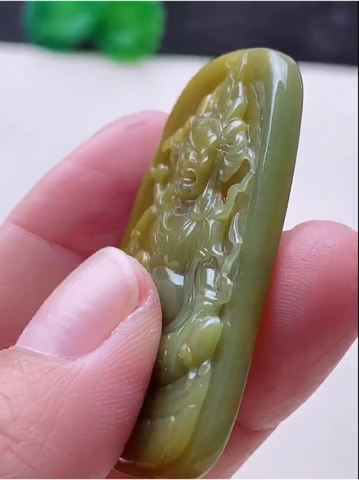 NT1229 Mặt Hoàng Thần Tài ngọc phỉ thuý tự nhiên ( Jadeite A)