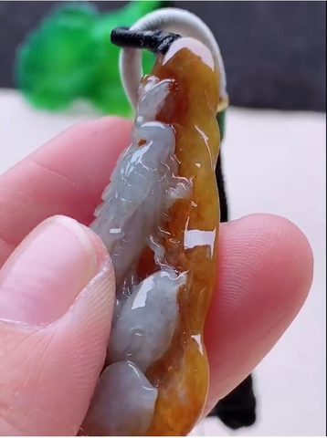 NT1232 Mặt Phượng Hoàng huyết  ngọc phỉ thuý tự nhiên ( Jadeite A)