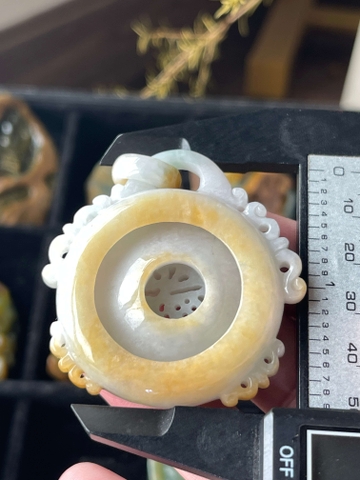 NT1235 Ngọc bội hút tài ngọc phỉ thuý tự nhiên ( Jadeite A)