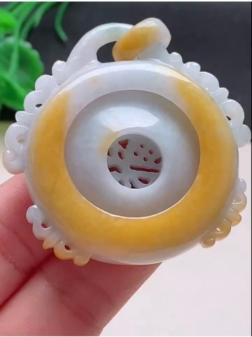 NT1235 Ngọc bội hút tài ngọc phỉ thuý tự nhiên ( Jadeite A)