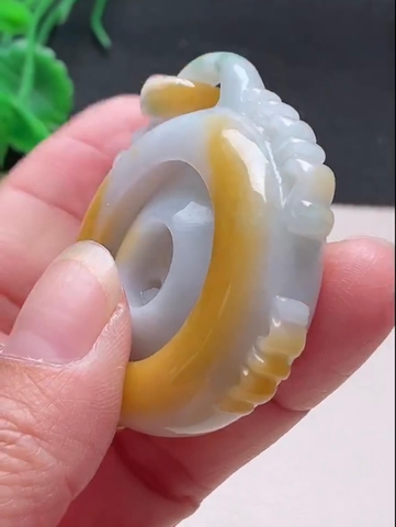 NT1235 Ngọc bội hút tài ngọc phỉ thuý tự nhiên ( Jadeite A)