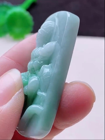 NT1236 Mặt dây Phổ Hiền Bồ Tát ngọc phỉ thuý tự nhiên ( Jadeite A)