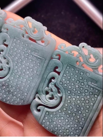 NT1238 Ngọc Bội rồng ngọc phỉ thuý tự nhiên ( Jadeite A)