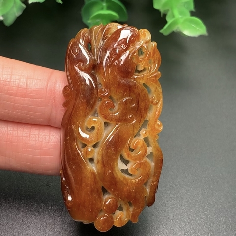 NGỌC PHỈ THÚY LONG PHƯỢNG NGỌC HUYẾT CHẠM LỘNG -nt0124