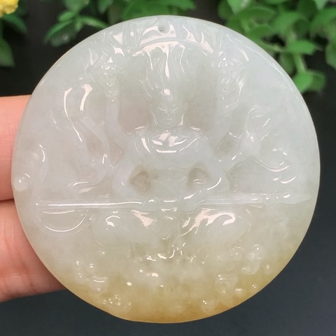 MẶT NGỌC NA TRA TAM THÁI TỬ PHỈ THÚY TRẮNG HP nt239