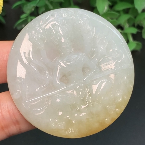 MẶT NGỌC NA TRA TAM THÁI TỬ PHỈ THÚY TRẮNG HP nt239