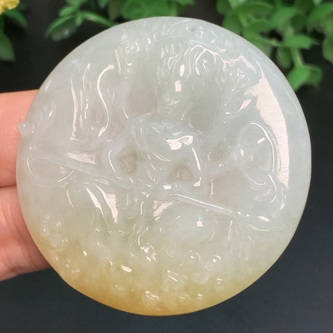 MẶT NGỌC NA TRA TAM THÁI TỬ PHỈ THÚY TRẮNG HP nt239