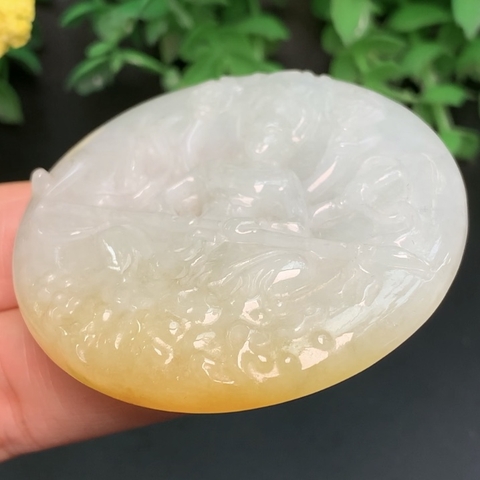 MẶT NGỌC NA TRA TAM THÁI TỬ PHỈ THÚY TRẮNG HP nt239