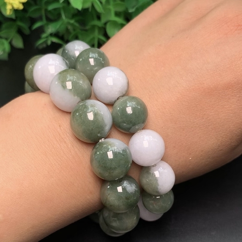 VÒNG HẠT NGỌC PHỈ THÚY HẠT ĐÔI 13- 15  mm -nt252