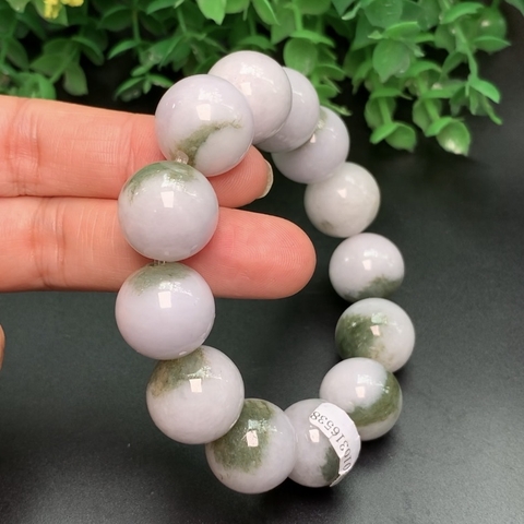 VÒNG HẠT NGỌC PHỈ THÚY ĐÔI HẠT 2 MÀU 17mm HP -nt253