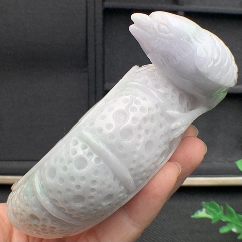 GẠT TÀN bạch ngọc phỉ thúy tự nhiên (Jadeite A) -NT576