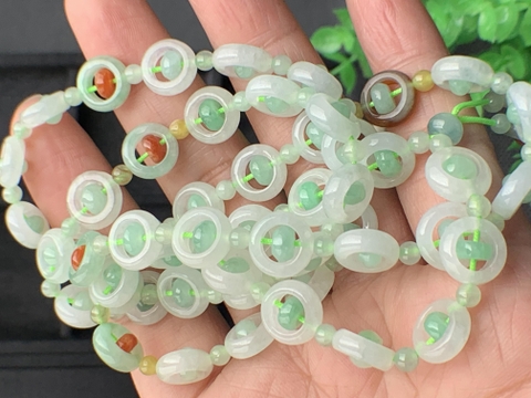 CHUỖI HẠT RỖNG 10MM Ngọc phỉ thúy tự nhiên Jadeite A - NT578