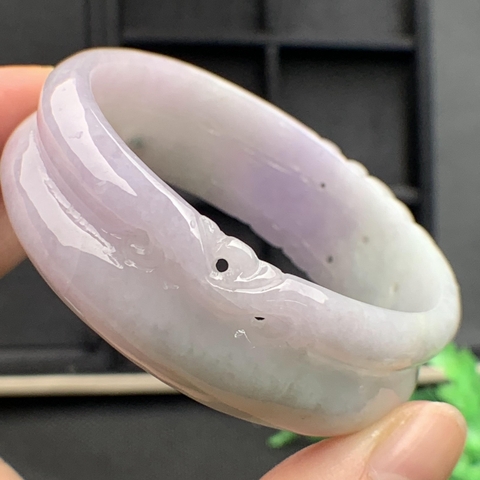 VÒNG TAY ni52 NGỌC VÂN TÍM  ngọc phỉ thúy tự nhiên (Jadeite A) -NT598