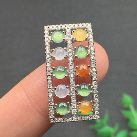 MẶT dây đa sắc ngọc phỉ thúy tự nhiên (Jadeite A) -NT612