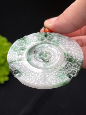NT1262 Đồng điếu mẫu tử ngọc phỉ thuý tự nhiên (Jadeite A)
