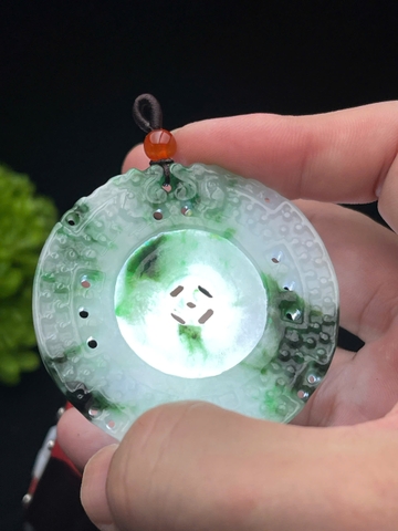 NT1262 Đồng điếu mẫu tử ngọc phỉ thuý tự nhiên (Jadeite A)