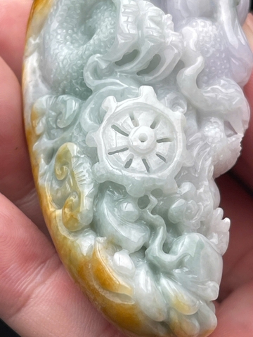 NT1263 Rồng nguyên thạch màu tam tài ngọc phỉ thuý tự nhiên(JADEITE A)