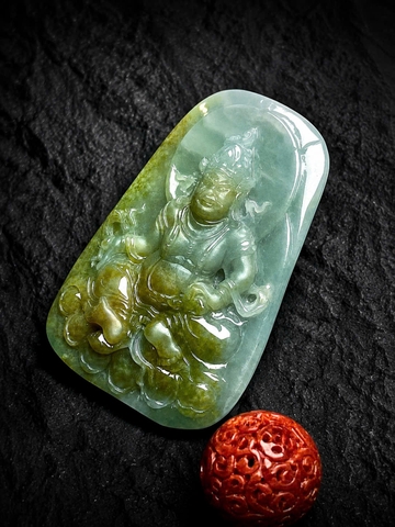NT1442 Hoàng Thần tài  hoàng tông ngọc phỉ thuý tự nhiên ( JADEITE A)