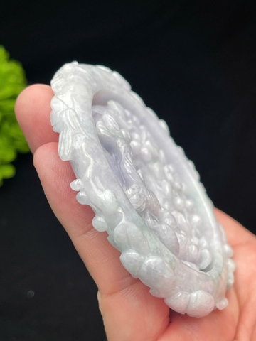 NT1300 Combo vòng tay mặt dây uyên ương như ý hoa khai phú quý  ngọc phỉ thuý tự nhiên(JADEITE A)