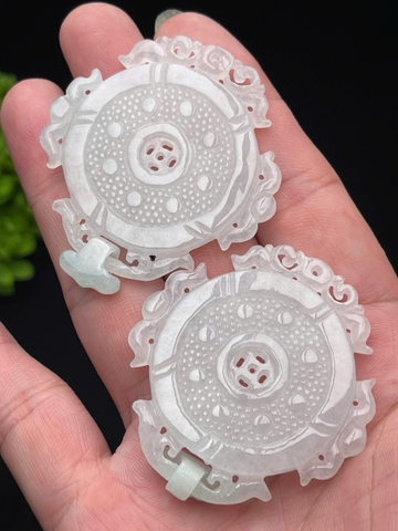 NT1269  Ngọc bội bình an lên băng điểm lý ngọc phỉ thuý tự nhiên(Jadeite A)