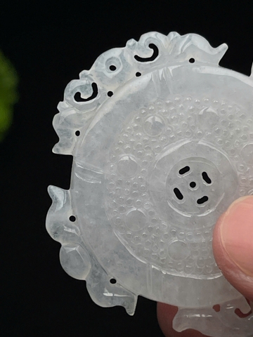 NT1269  Ngọc bội bình an lên băng điểm lý ngọc phỉ thuý tự nhiên(Jadeite A)