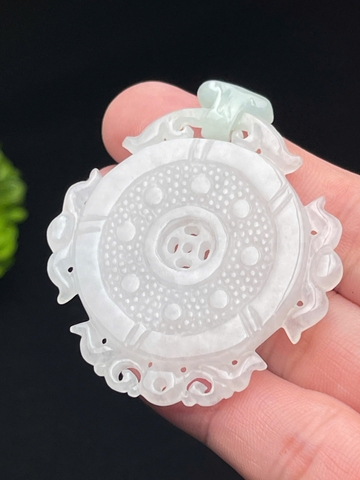 NT1269  Ngọc bội bình an lên băng điểm lý ngọc phỉ thuý tự nhiên(Jadeite A)