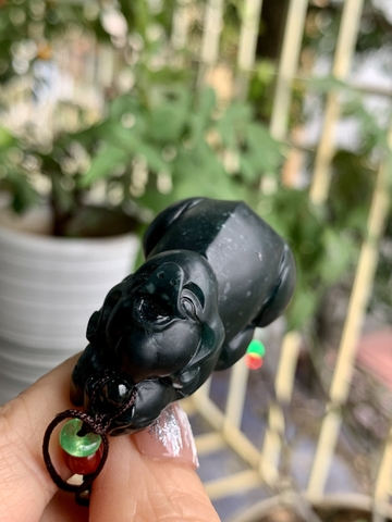 Mặt dây tuổi hợi Ngọc phỉ thuý tự nhiên Jadeite loại A -NT1066