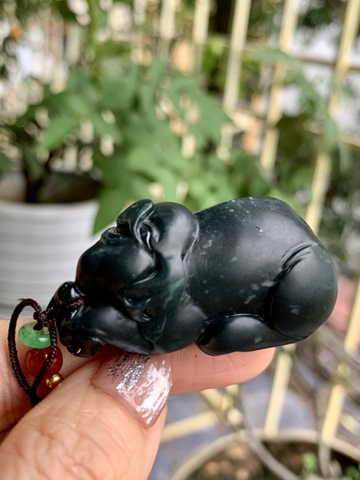 Mặt dây tuổi hợi Ngọc phỉ thuý tự nhiên Jadeite loại A -NT1066