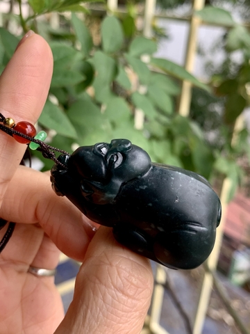 Mặt dây tuổi hợi Ngọc phỉ thuý tự nhiên Jadeite loại A -NT1066