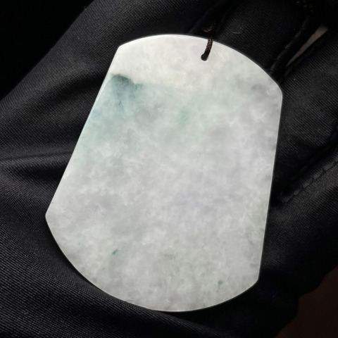 NT634 Mặt dây phong thủy vô sự bài Ngọc phỉ thúy tự nhiên (Jadeite A)