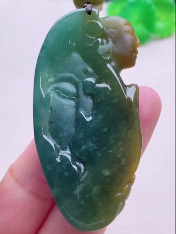 NT1249 Giác ngộ diện Phật ngọc phỉ thuý tự nhiên ( Jadeite A)