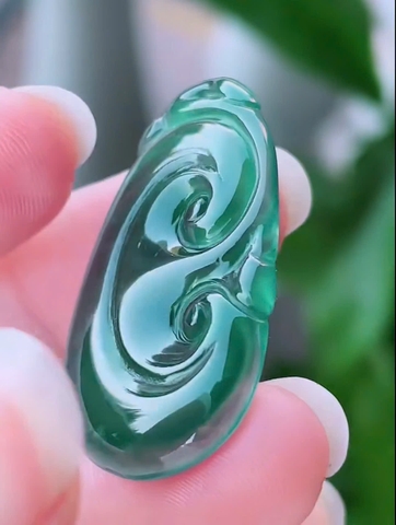 NT1311 Ngọc bội như ý  ngọc phỉ thuý tự nhiên ( JADEITE A)