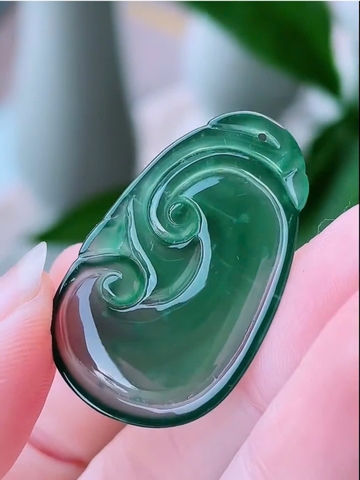NT1311 Ngọc bội như ý  ngọc phỉ thuý tự nhiên ( JADEITE A)