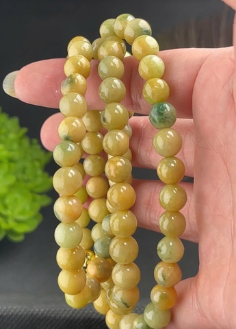 NT1317-size8.7  (78 hạt) chuỗi hạt hoàng tông  ngọc phỉ thuý tự nhiên ( JADEITE A)