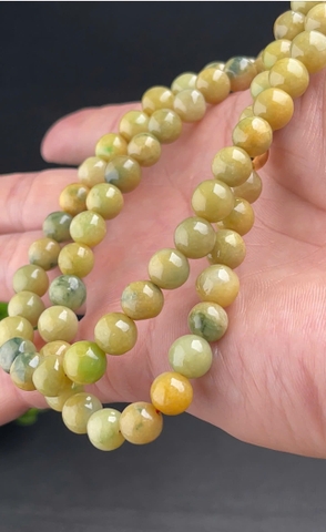 NT1317-size8.7  (78 hạt) chuỗi hạt hoàng tông  ngọc phỉ thuý tự nhiên ( JADEITE A)