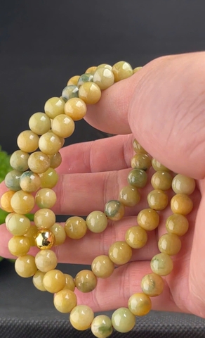 NT1317-size8.7  (78 hạt) chuỗi hạt hoàng tông  ngọc phỉ thuý tự nhiên ( JADEITE A)