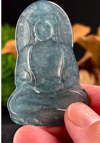 NT1331 Quán Âm bồ tát ngọc phỉ thuý tự nhiên ( JADEITE A)