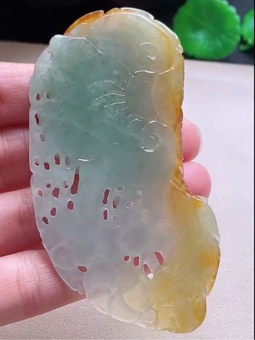 NT1333 Phượng hoàng -mẫu đơn ngọc phỉ thuý tự nhiên ( JADEITE A)