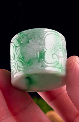 NT1335 Nhẫn Càn Long size 22.5mm ngọc phỉ thuý tự nhiên (JADEITE A)