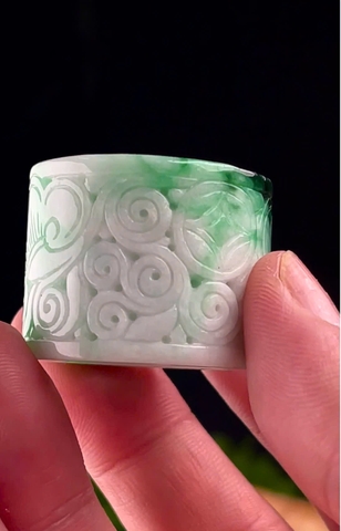 NT1335 Nhẫn Càn Long size 22.5mm ngọc phỉ thuý tự nhiên (JADEITE A)