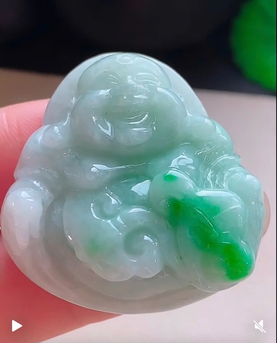 NT1339 Phật Di Lặc điểm lý ngọc phỉ thuý tự nhiên (Jadeite A)