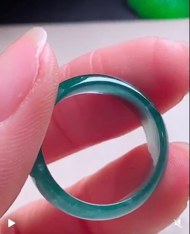 NT1340-size 18 Nhẫn lam băng ngọc phỉ thuý tự nhiên (Jadeite A)