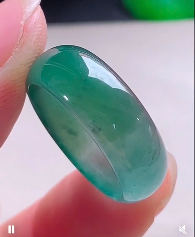 NT1340-size 18 Nhẫn lam băng ngọc phỉ thuý tự nhiên (Jadeite A)