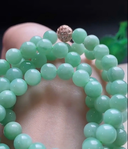 NT1355 Chuỗi 98 hạt size 7.3mm ngọc phỉ thuý tự nhiên (JADEITE A)