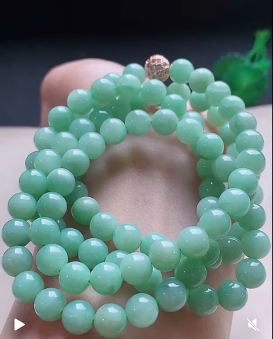 NT1355 Chuỗi 98 hạt size 7.3mm ngọc phỉ thuý tự nhiên (JADEITE A)