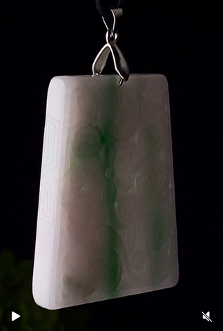 NT1361 Ngọc bội như ý cát tường ngọc phỉ thuý tự nhiên ( JADEITE A)
