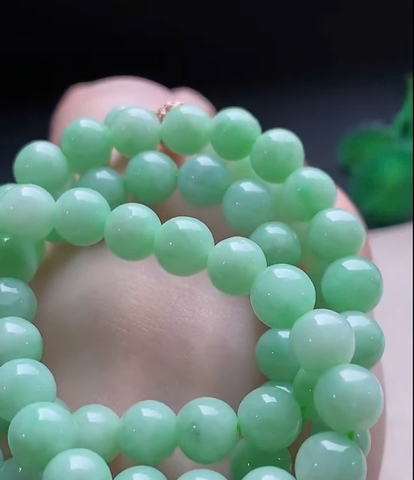 NT1370 Chuỗi 88 hạt size 8mm ngọc phỉ thuý tự nhiên ( JADEITE A)