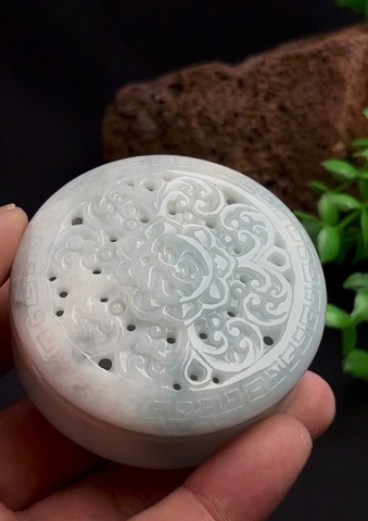 NT1396 Lư đốt trầm ngọc phỉ thuý tự nhiên (JADEITE A)