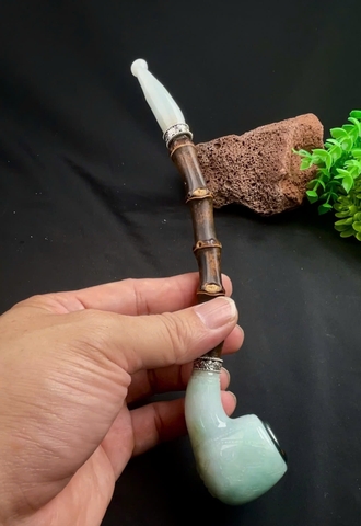 NT1404 Tẩu ngọc phỉ thuý tự nhiên (JADEITE A)