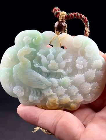 NT1406 Khánh Phượng Hoàng Khai Hoa ngọc phỉ thuý tự nhiên (JADEITE A)